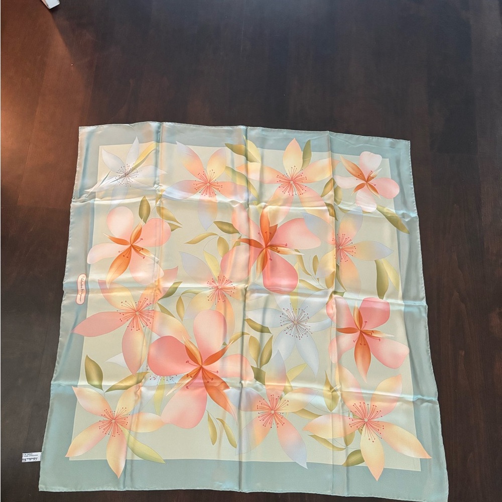 Salvatore Ferragamo Women's Silk Scarf Floral Pattern Italy